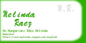 melinda racz business card